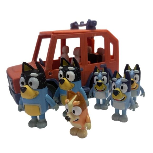 Bluey Heeler Family 4WD Vehicle and 6 action figures - Picture 1 of 6